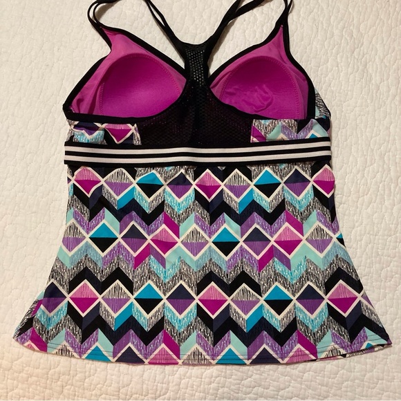 Gerry Multicolor Geometric Swim Top | Vibrant Colors | Versatile Top - Picture 4 of 6